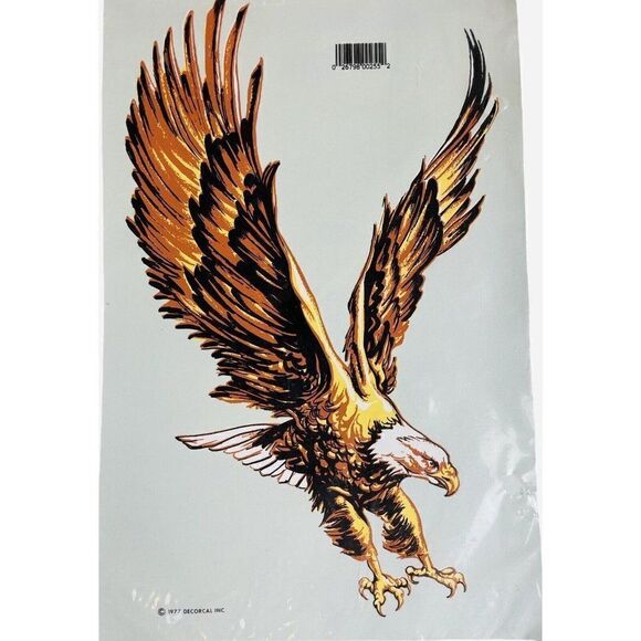 NOS Vintage 1977 Decorcal Transfer Decal Eagle Motorcycle Man Cave Kitschy Craft - Picture 2 of 4